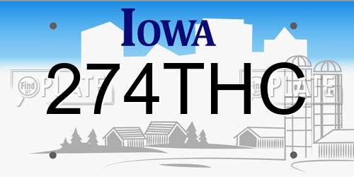 274THC Iowa License Plate