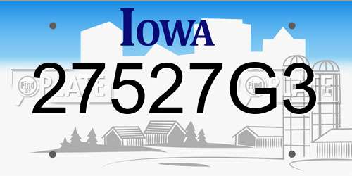 27527G3 Iowa License Plate