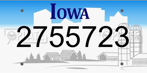 2755723 Iowa License Plate