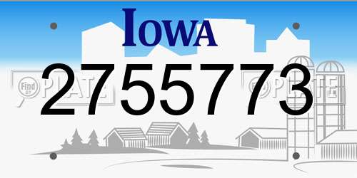 2755773 Iowa License Plate