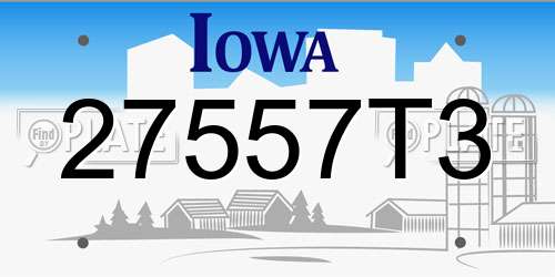 27557T3 Iowa License Plate