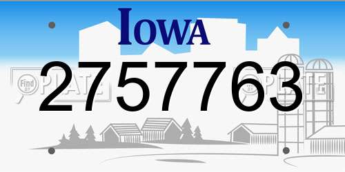 2757763 Iowa License Plate