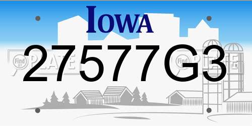 27577G3 Iowa License Plate