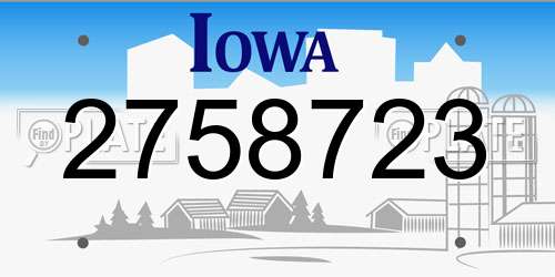 2758723 Iowa License Plate