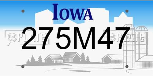 275M47 Iowa License Plate