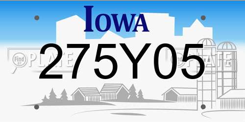 275Y05 Iowa License Plate