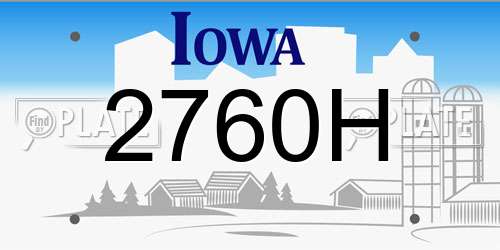 2760H Iowa License Plate