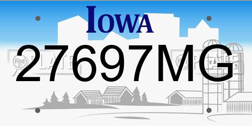 27697MG Iowa License Plate