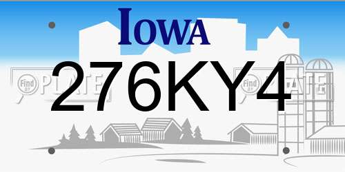 276KY4 Iowa License Plate