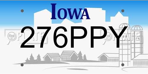 276PPY Iowa License Plate