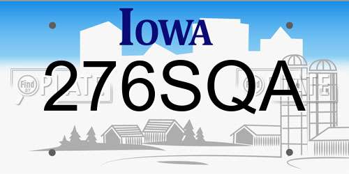 276SQA Iowa License Plate