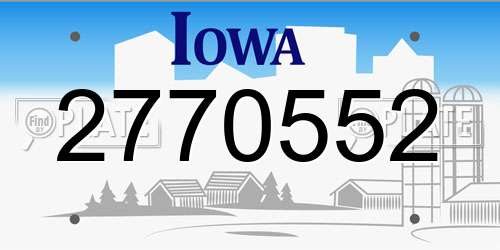 2770552 Iowa License Plate