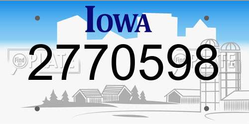 2770598 Iowa License Plate