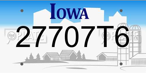 27707T6 Iowa License Plate