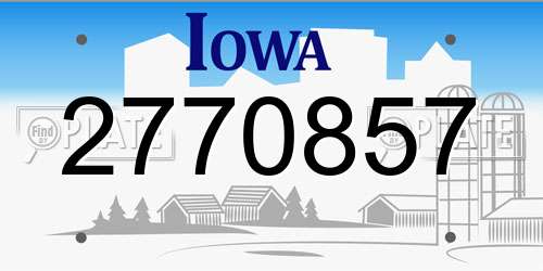 2770857 Iowa License Plate