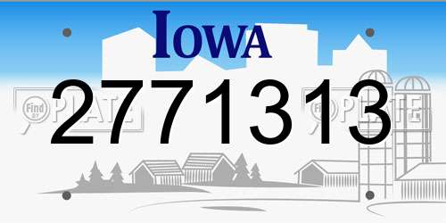 2771313 Iowa License Plate