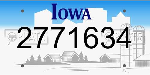 2771634 Iowa License Plate