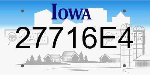 27716E4 Iowa License Plate