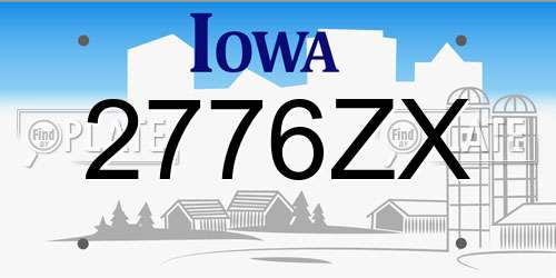 2776ZX Iowa License Plate