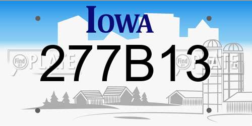 277B13 Iowa License Plate