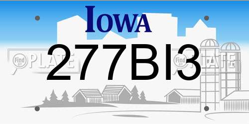 277BI3 Iowa License Plate