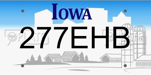 277EHB Iowa License Plate