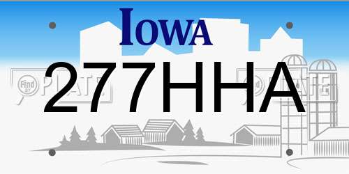 277HHA Iowa License Plate
