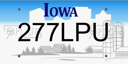 277LPU Iowa License Plate