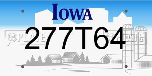 277T64 Iowa License Plate