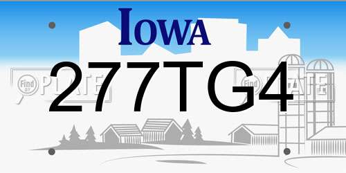277TG4 Iowa License Plate