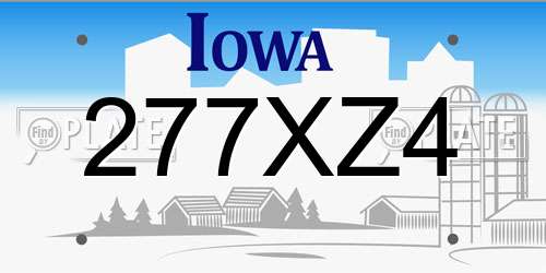 277XZ4 Iowa License Plate