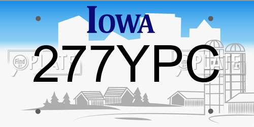 277YPC Iowa License Plate