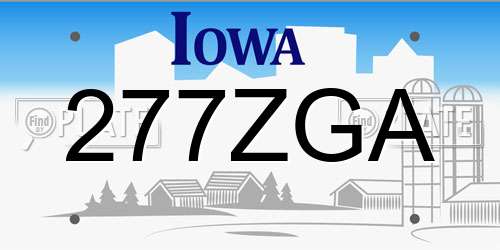 277ZGA Iowa License Plate