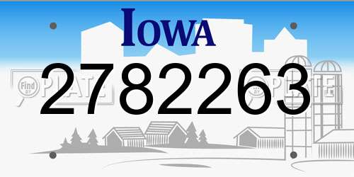 2782263 Iowa License Plate