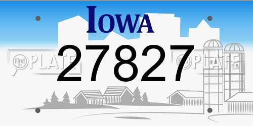 27827 Iowa License Plate