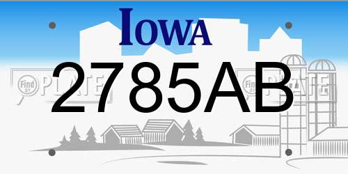 2785AB Iowa License Plate
