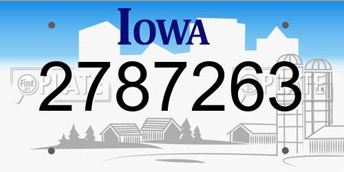 2787263 Iowa License Plate