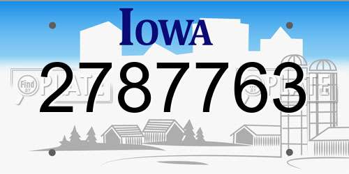 2787763 Iowa License Plate