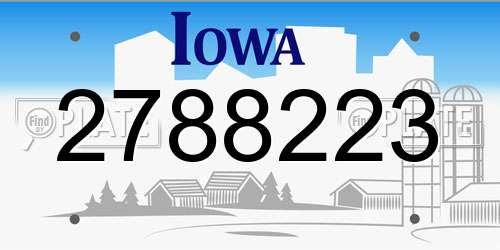 2788223 Iowa License Plate