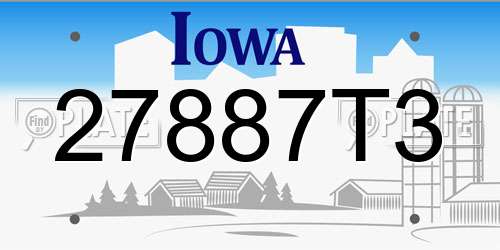 27887T3 Iowa License Plate