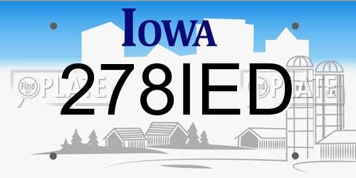 278IED Iowa License Plate