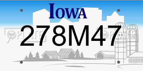 278M47 Iowa License Plate