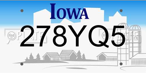 278YQ5 Iowa License Plate