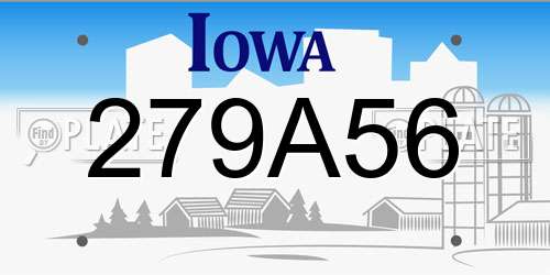 279A56 Iowa License Plate