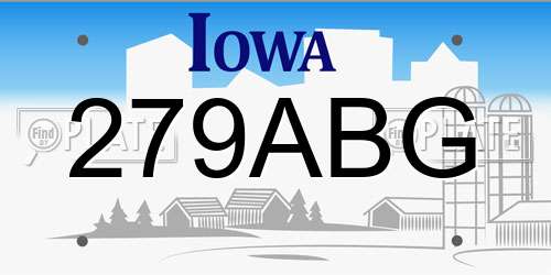 279ABG Iowa License Plate