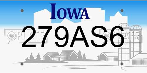 279AS6 Iowa License Plate