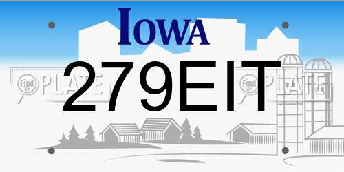 279EIT Iowa License Plate