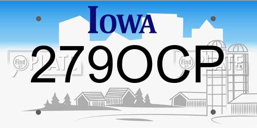 279OCP Iowa License Plate