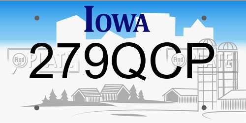 279QCP Iowa License Plate
