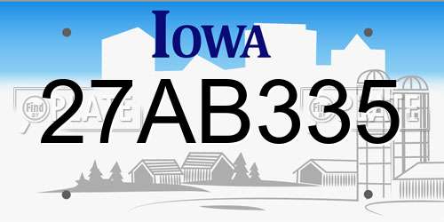 27AB335 Iowa License Plate